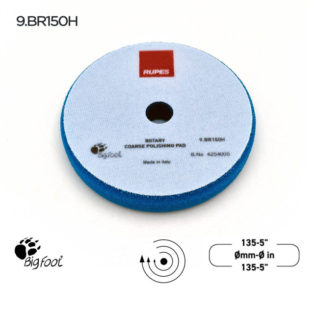 Grove schuimpolijstpads voor roterende polijstmachines Rupes - RU116BRH