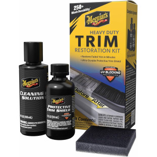 Complete exterior plastics re-pigmentation kit for sun-faded surfaces by Meguiar's.
