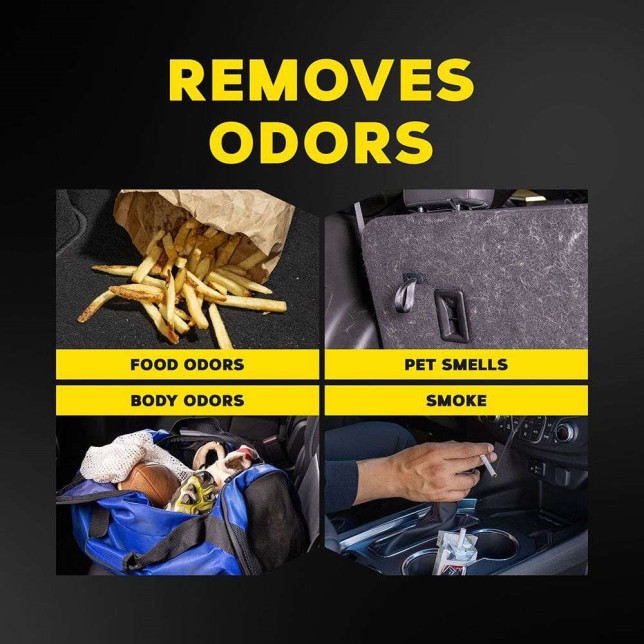 Meguiar's odour eliminator with Black Chrome scent to eliminate bad odours and leave a subtle fragrance.