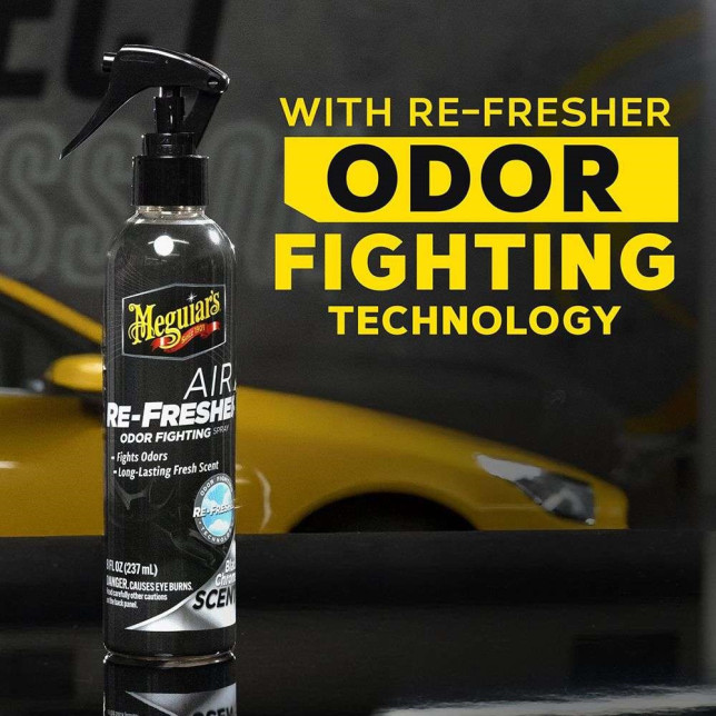 Meguiar's odour eliminator with Black Chrome scent to eliminate bad odours and leave a subtle fragrance.