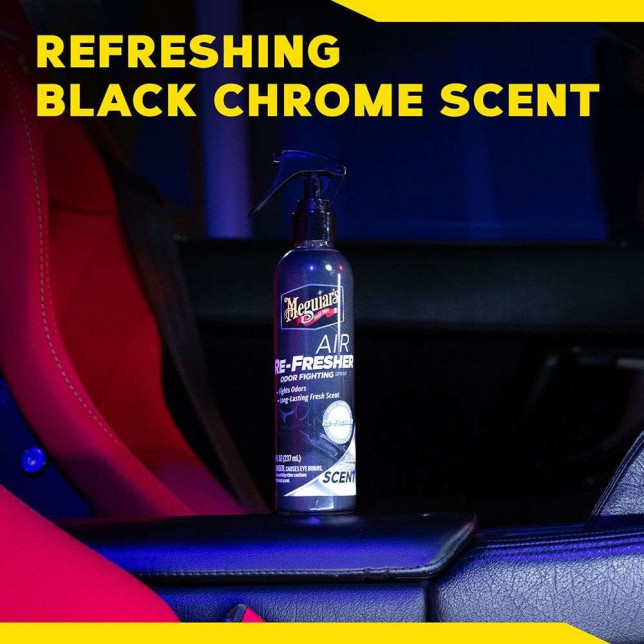 Meguiar's odour eliminator with Black Chrome scent to eliminate bad odours and leave a subtle fragrance.