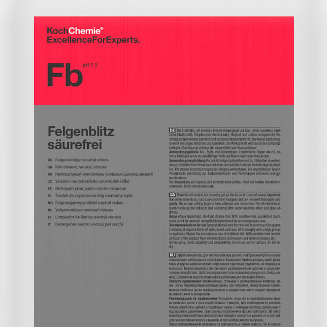 Felgenblitz säurefrei - Acid-Free Viscous Rim Cleaner Fb 11Kg Koch-Chemie