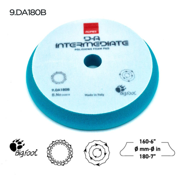 9.DA180B - INTERMEDIATE POLISHING FOAM PAD AZUR - RUPES